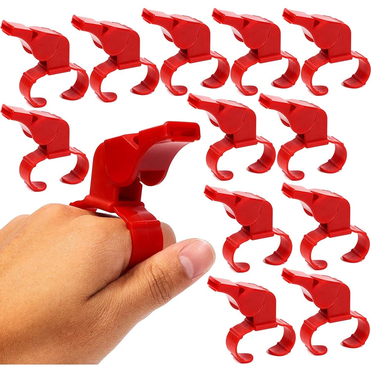 12 Packs Finger Grip Whistle for Coaches Referees Football Soccer Hockey Game